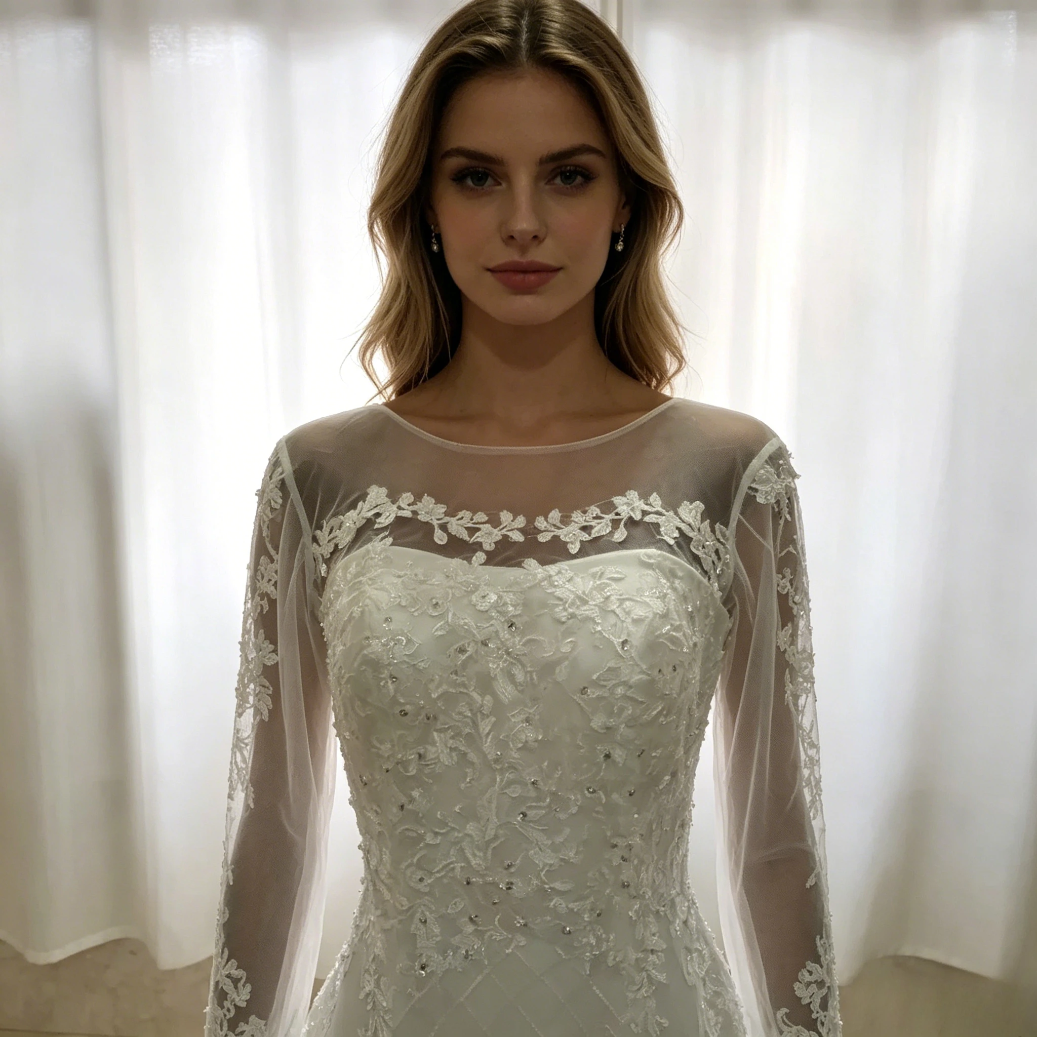 Customized New Luxury Vintage Mermaid Lace Wedding Dress Full Sleeve Sweet Neck Court Train Elegant Bridal Gown Formal Wedding