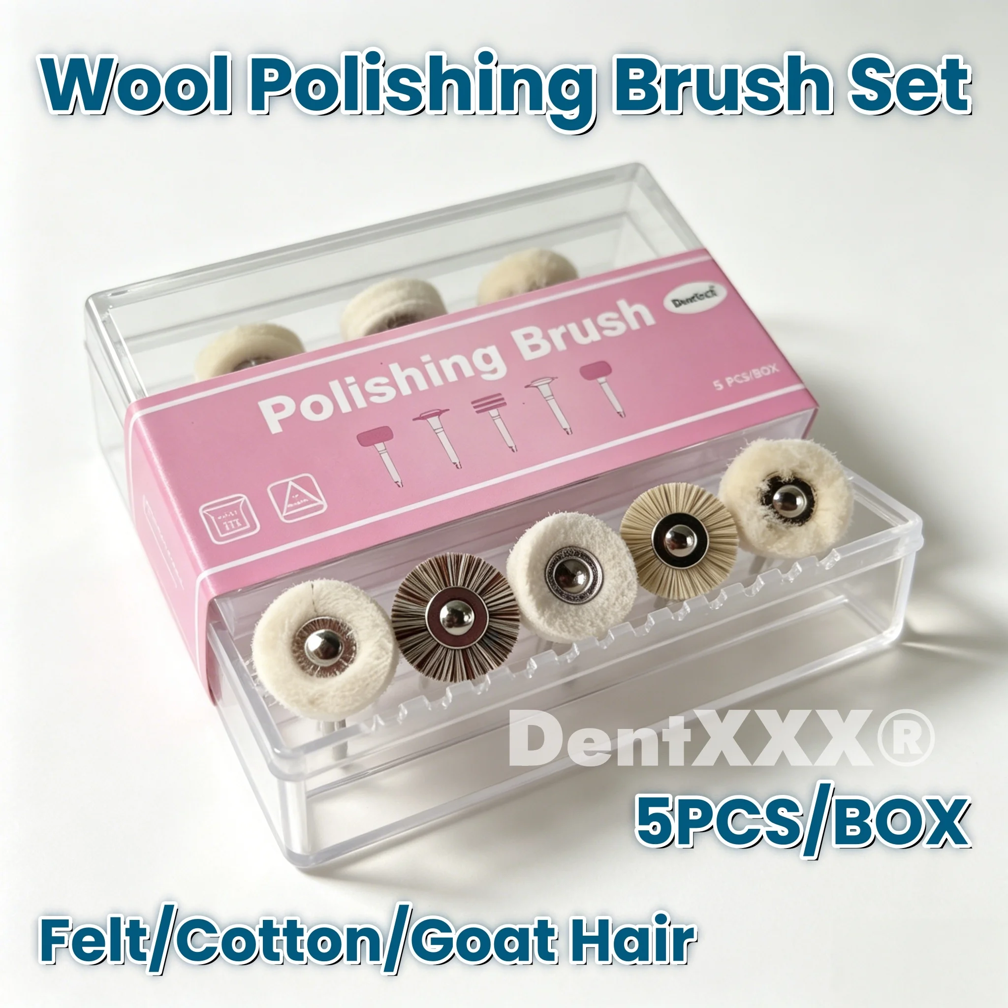 

5PCS Mixed Polishing Brush Kit, 2.35mm Shank Diameter Set, Finishing Tools Dedicated for Small Gap Detail Processing