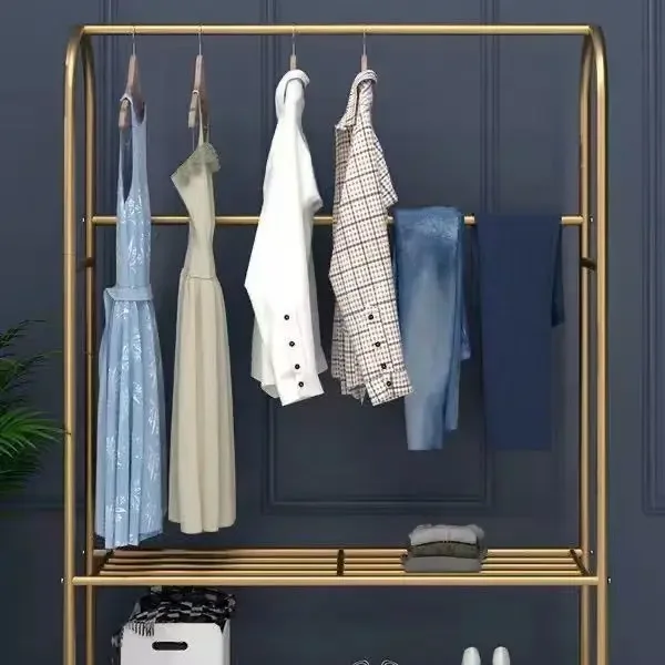 Floor-to-Ceiling Hanging Coat Rack, Simple Clothes  Drying Net, Red, Single Pole, Light, Luxury, Home, Balcony