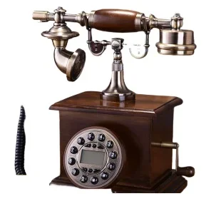 Metal fashion creative telephone, landline home retro telephone, European style antique solid wood