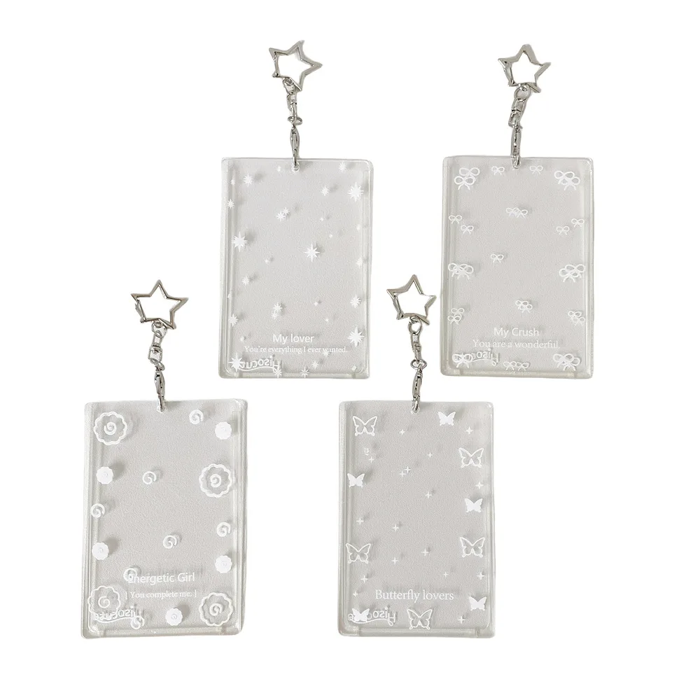 غطاء بطاقة صلب بثلاثة بوصات على شكل فراشة شفافة، بطاقة وجبة الطالب، بطاقة الحافلة، حزمة بطاقة قلادة، بطاقة نجمة، الطوب