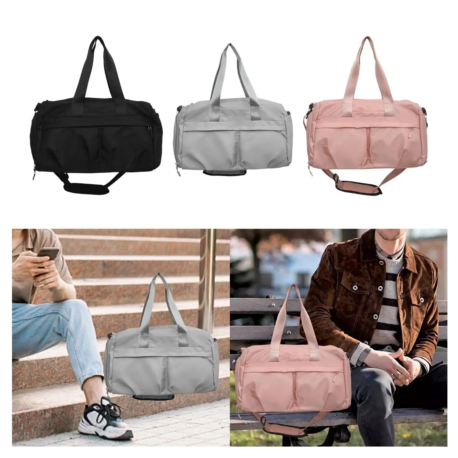 

Gym Bag for Women and Men Simple Luggage Bag Minimalist Carry Bag Portable Lightweight Dry Wet Separation Waterproof Fitness Bag