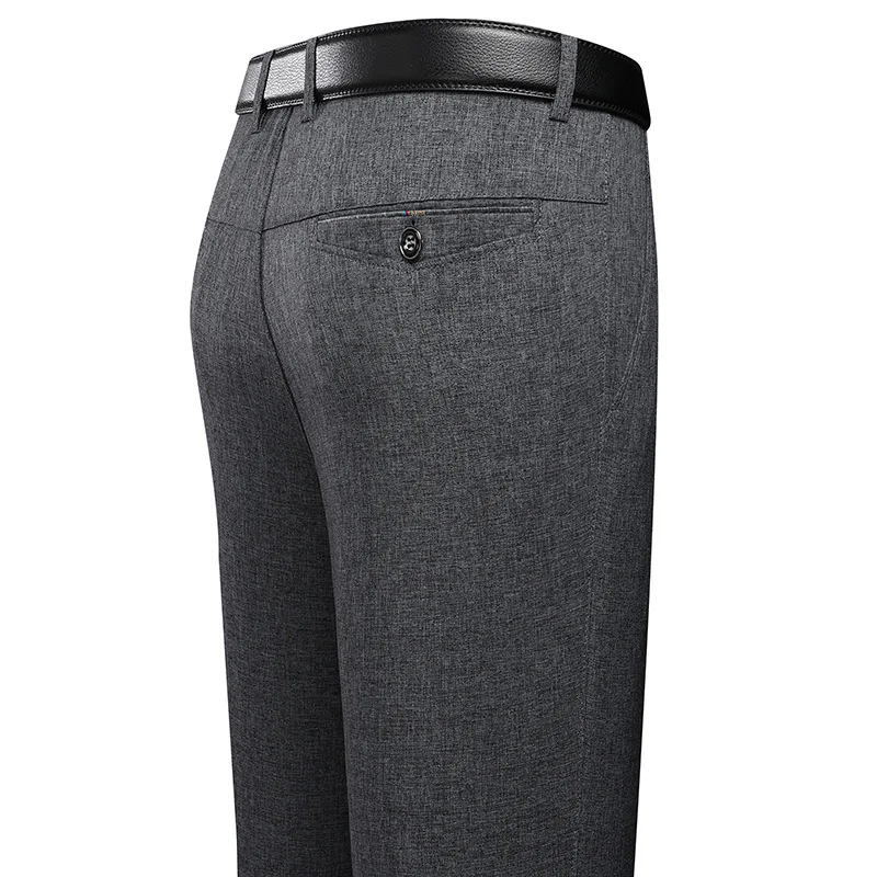 Mens Suit Pants Trousers Business Casual Pants 2025 Spring  Autumn Dress Straight Pants Elastic Black Grey Loose Formal Pants