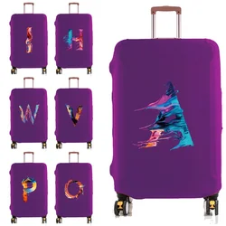 Suitcase Cover for 18-32 Inch Suitcase Luggage Protective Cover 26 Paint Letter Print Travel Purple Trolley Elastic Dust Cover