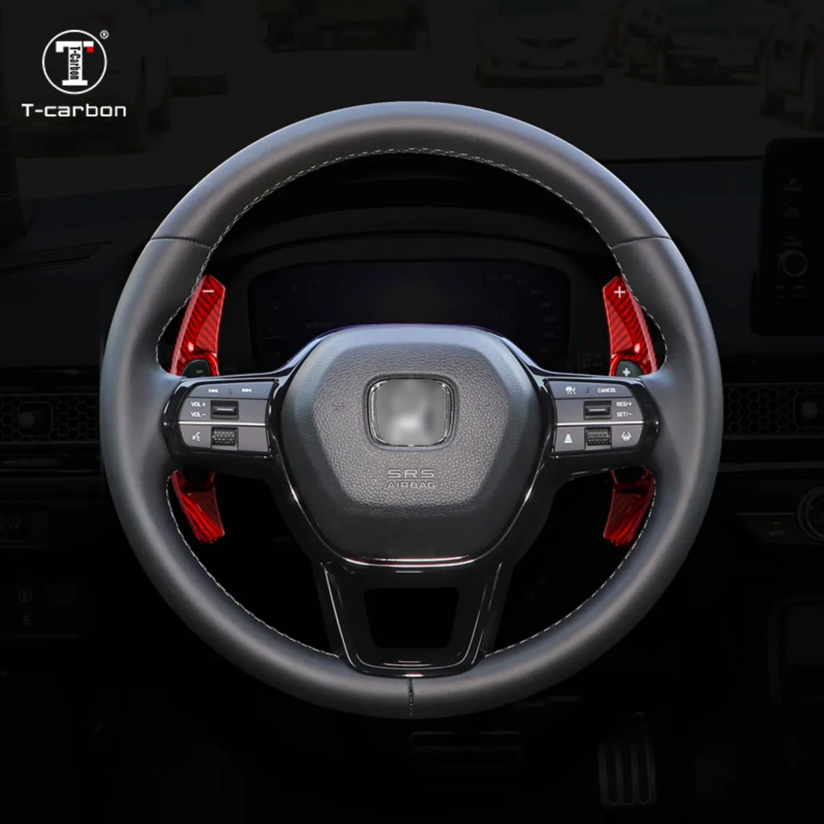 T-carbon Paddle Shift For Honda Civic FE FL 2021-2023 G11 11 Gen Car Steering Wheel Carbon Fiber Paddle Shifter DSG Accessories