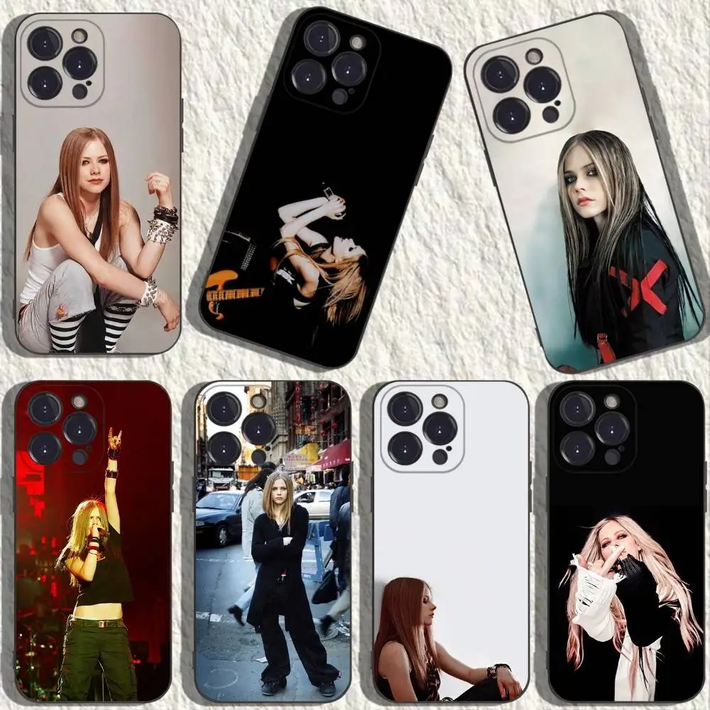 

Singer Avril L-Lavigne Phone Case For iPhone 17,16,15,14,13,12,11,Plus,Pro Max,XS,X,XR,SE,Mini,8,7,Soft Silicone Black Cover