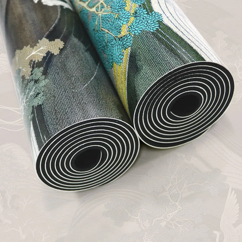 Lezyan-esterilla de Yoga de Pu de goma Natural de 5mm, impresión en Color de Fitness, pintura al óleo de estilo chino antideslizante, personalidad, gimnasia, entrenamiento