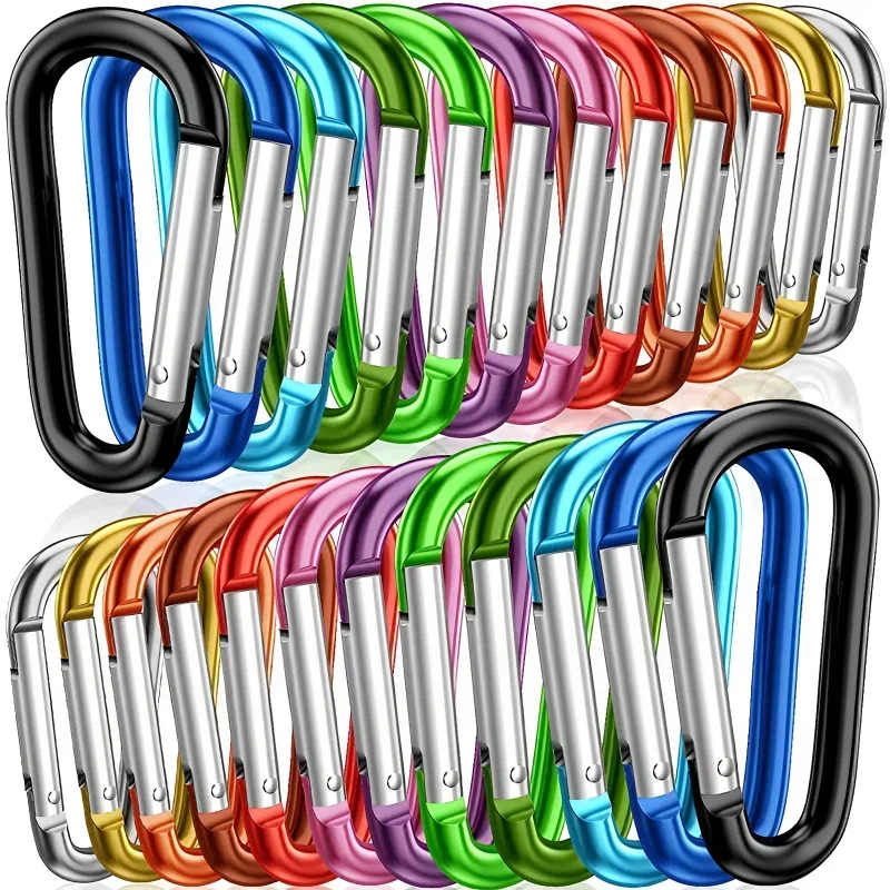 

Mini Carabiner Spring Clip Aluminum Alloy D Shape Keychain Snap Hook Buckle for Outdoor Camping Backpack Bottle Daily Use