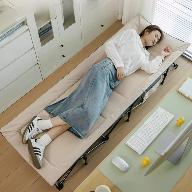 ‌Foldable Camping Cot, Adjustable Sofa Bed for Home, Portable Patient Cot with Carry Bag, Soft Fleece Daybed for Adults