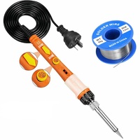 60W Digital Electric Soldering Iron Kit Set Adjustable Temperature 220V 110V Welding Tool Ceramic Heater Soldering Repair Tool