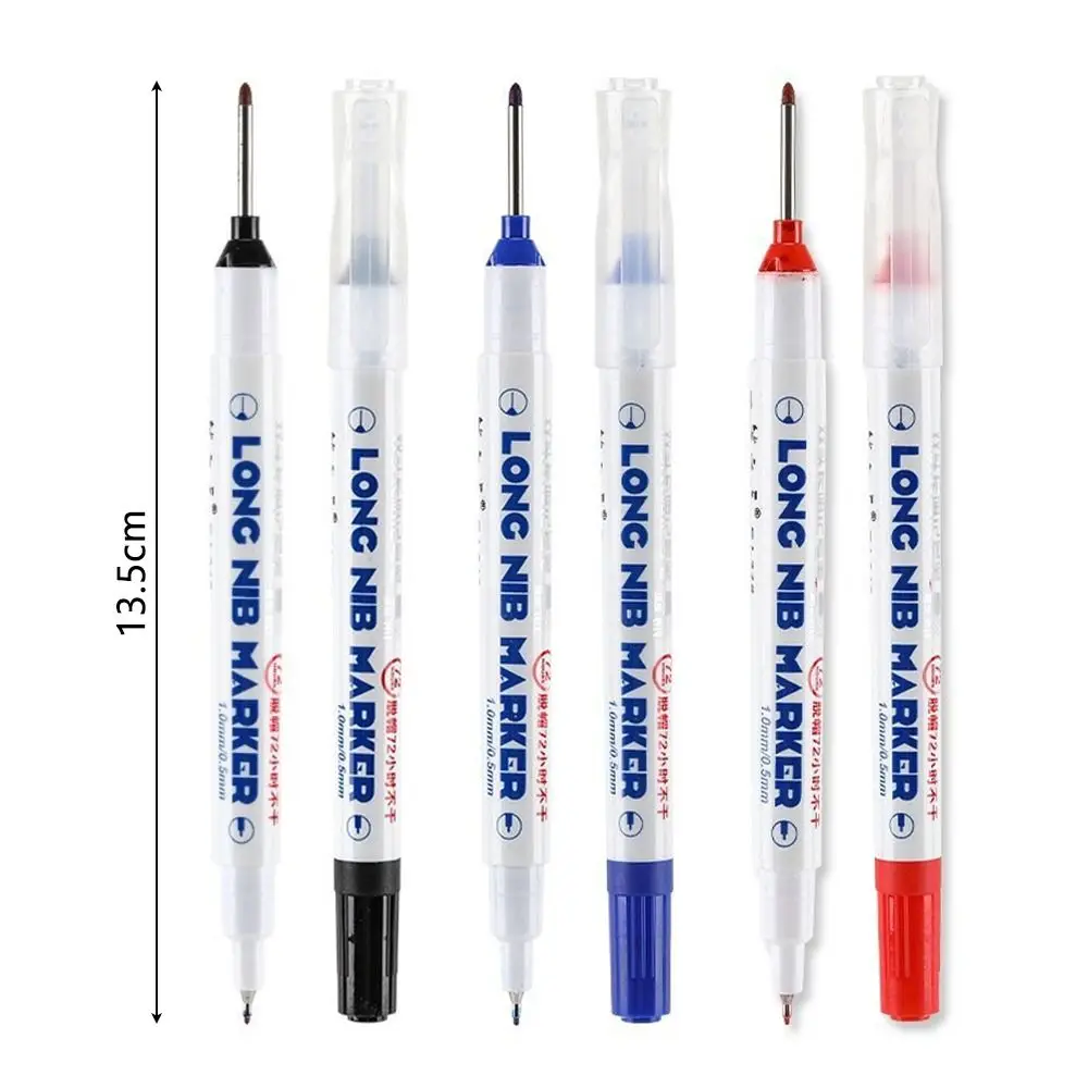 10 قطعة/المجموعة/المجموعة الحبر القائم على الزيت أقلام خطاط (ماركر) طويلة الرأس 20 مللي متر ثقب عميق طرف مزدوج علامات ثقب عميق متعددة الأغراض مقاوم للماء