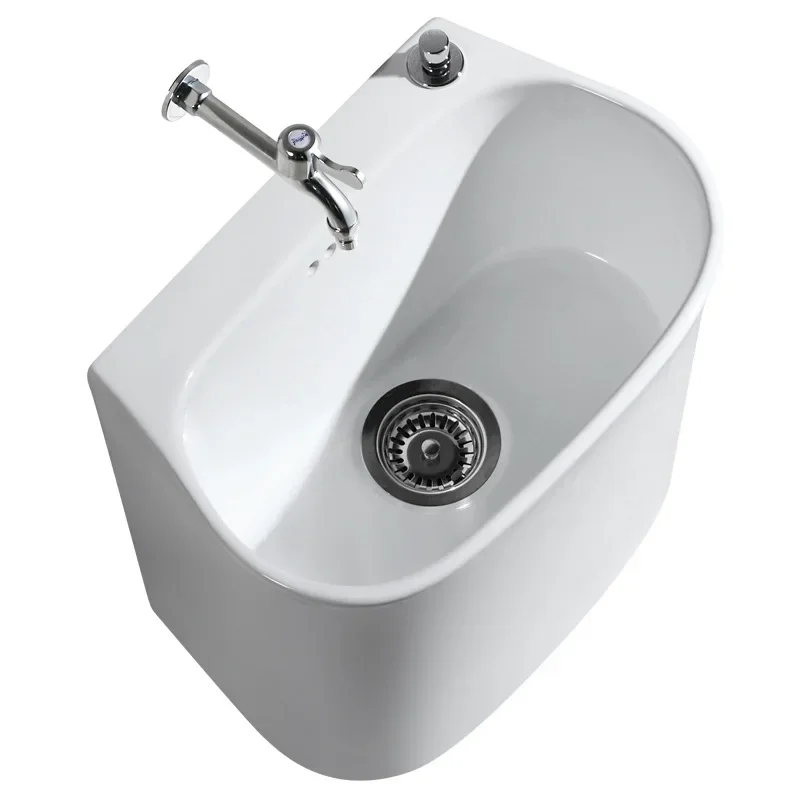 Bathroom oval table controlled ceramic balcony mop pool square small size floor wash mop basin