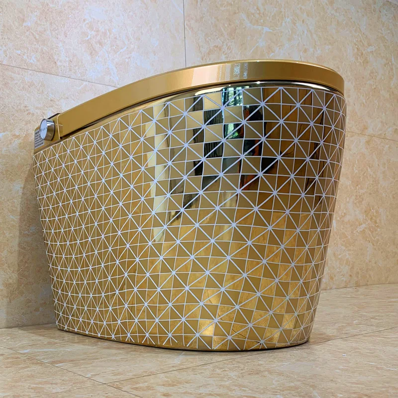 Tuhao Gold Smart Toilet Fully Automatic Ceramic Golden Remote Control Siphon P-Trap Drainage All-in-one 3/6L Flush Luxury XS188