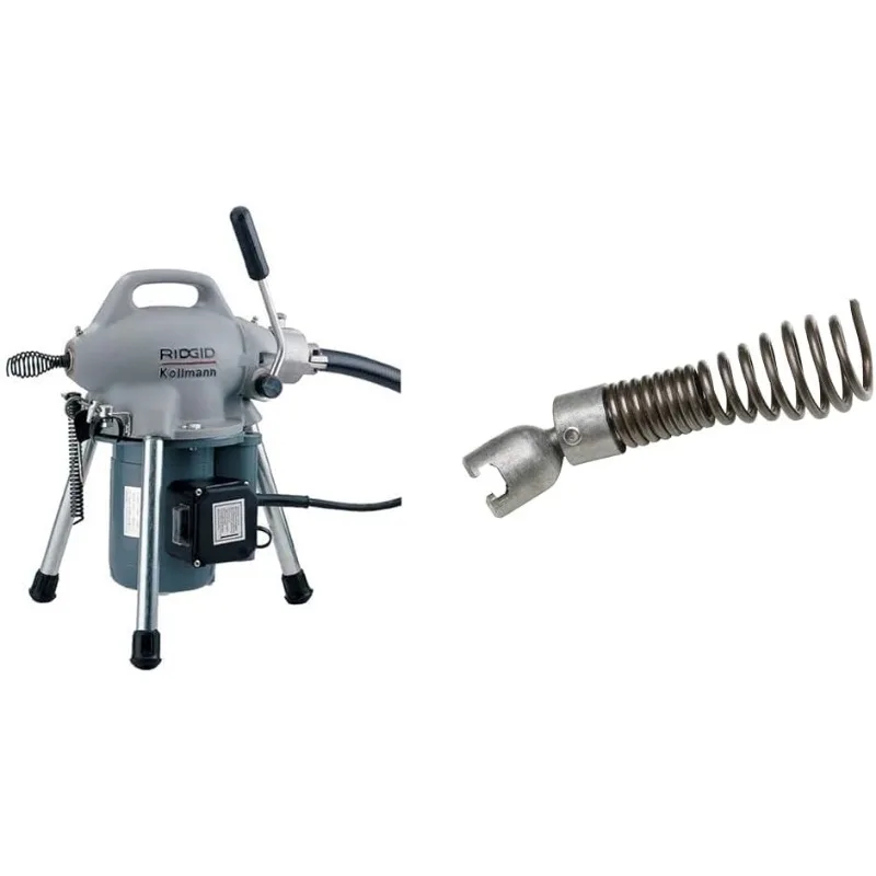 

K-50 1/6 HP Drain Cleaner Bundle with 4" Drop Head Auger Fitting 3/8" to 1/2" Cables