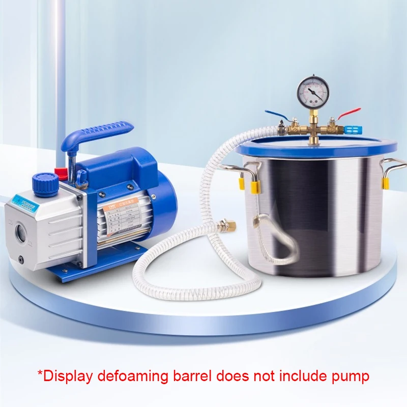 9 Gallon 35L Stainless Steel Vacuum Degassing Chamber Vacuum Defoaming Barrel For Silicone Resin AB Adhesive 36x36CM