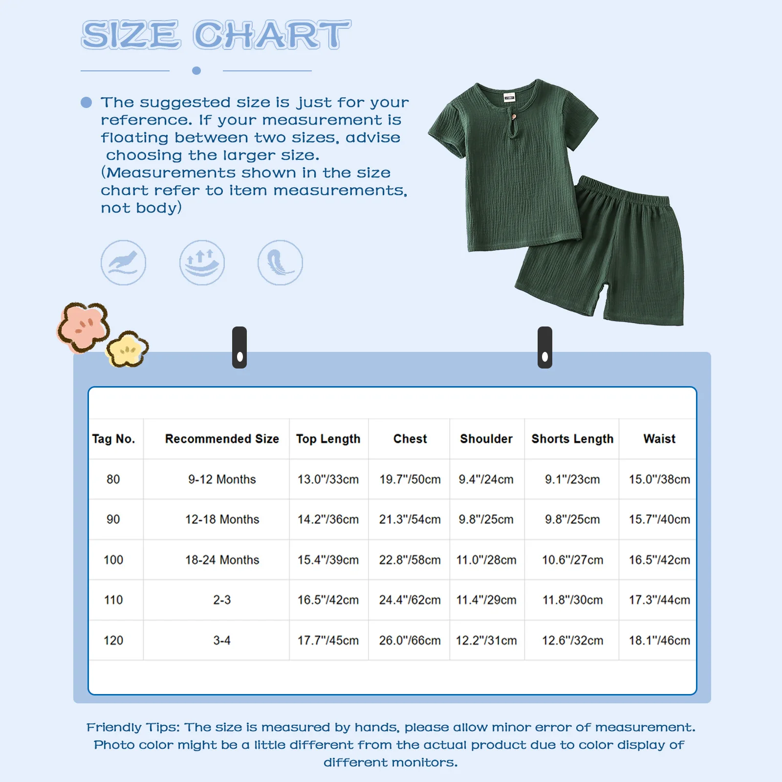 Baby Summer Casual Cotton Linen Outfit Short Sleeve T-shirts with Shorts Set Daily School Costume Sleepwear Homewear Streetwear image 6