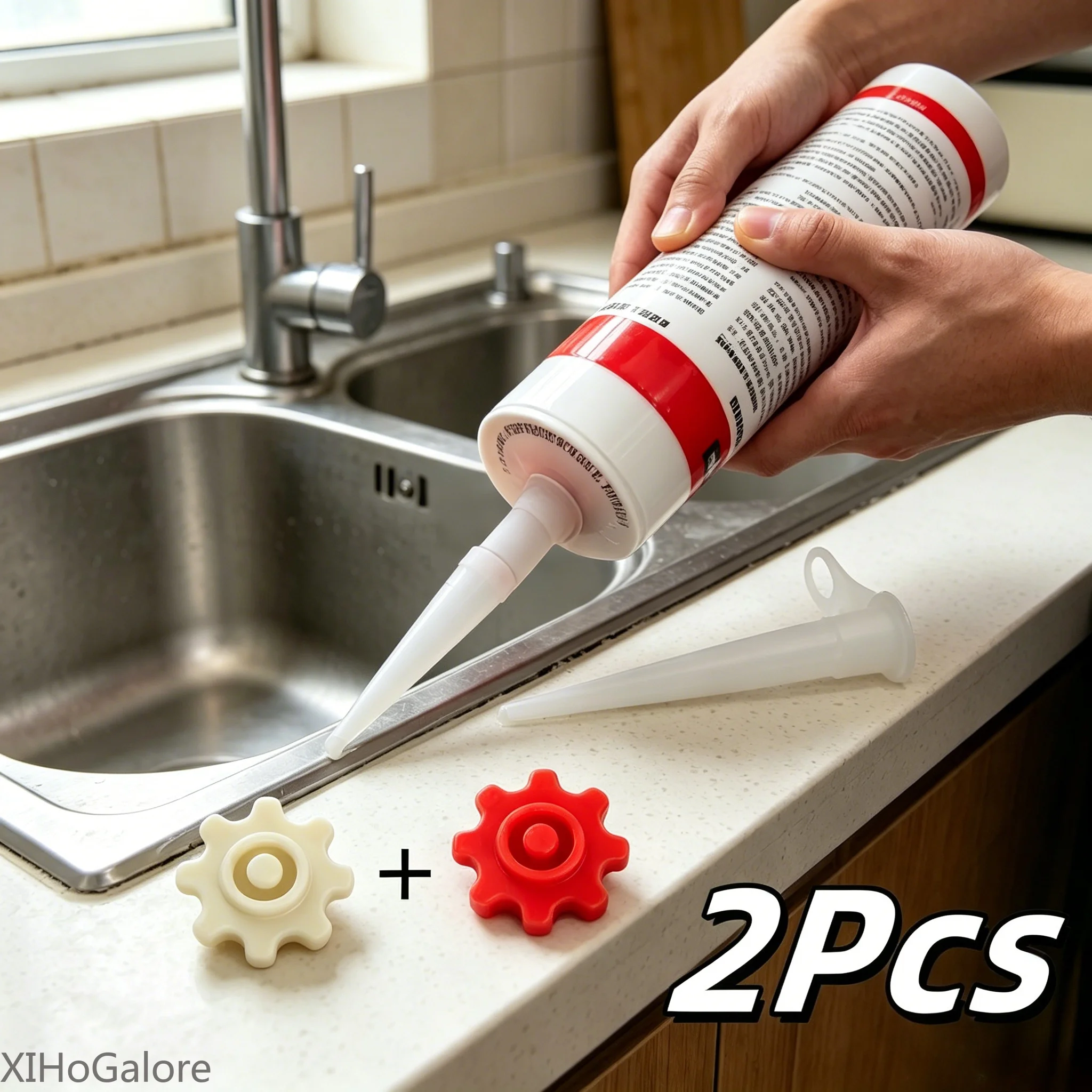 Air Tight Leak Proof 3D Printed Gear Style Tube Caps For Silicone Sealant Caulking Gun Reusable Long Term Storage 2Pcs
