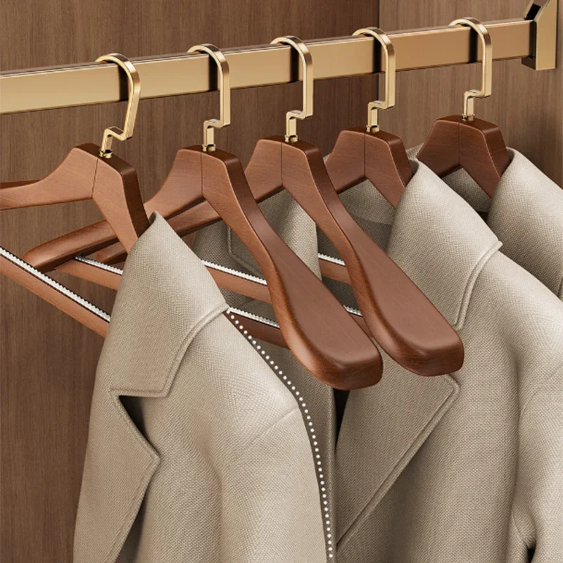 4.5CM Extra Wide Shoulder Wooden Hangers Heavy-duty Wood Coat Hanger for Jacket Premium Large Wood Suit Hangers with Pant Holder