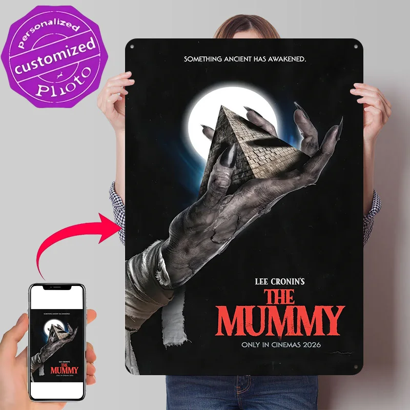 The Mummy Movie Personalized 3D Textured Metal Poster Wall Art Vintage Tin Signs for Luxury Decoration Home Decor Accessories