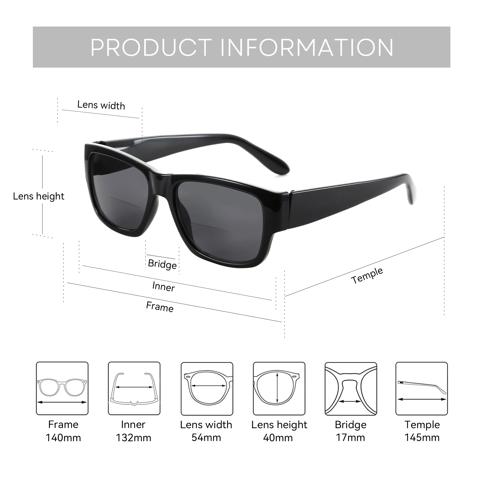 ZENOTTIC Fsahion Rectangle Reading Sunglasses Readers Shade Lightweight Multifocal Sun Glasses for Women Men Diopter 100 to 400