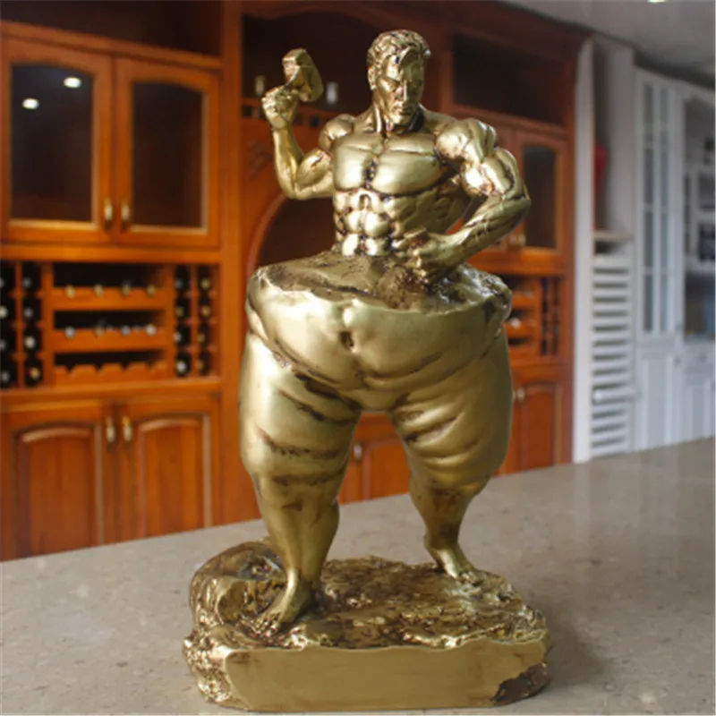 Imagem -05 - Abstrato Auto Fitness Esculpir Escultura Decoração Figuras Musculação Músculo Homens Resina Estátua Sala de Fitness Artesanato Decoração