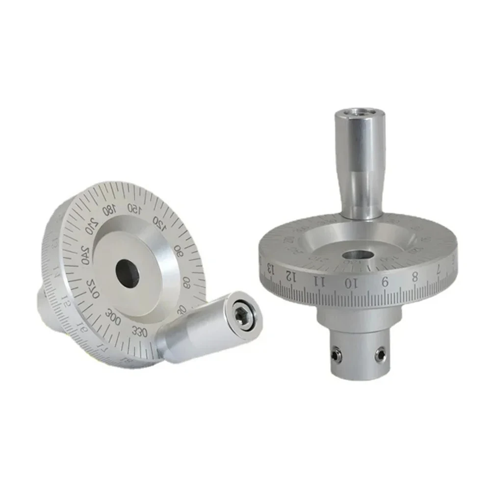 Lathe Handwheel 10mm Bore 50mm Dia, Aluminum Alloy, Engraved Scale, Sandblasted Oxidation Finish, Rust Resistant, for Machinery