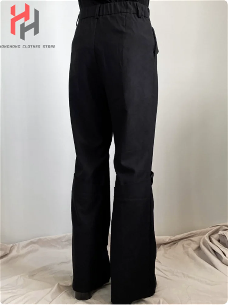 Original eye-shaped pants with elegant geometric design for long legs   Customized plus-size pants