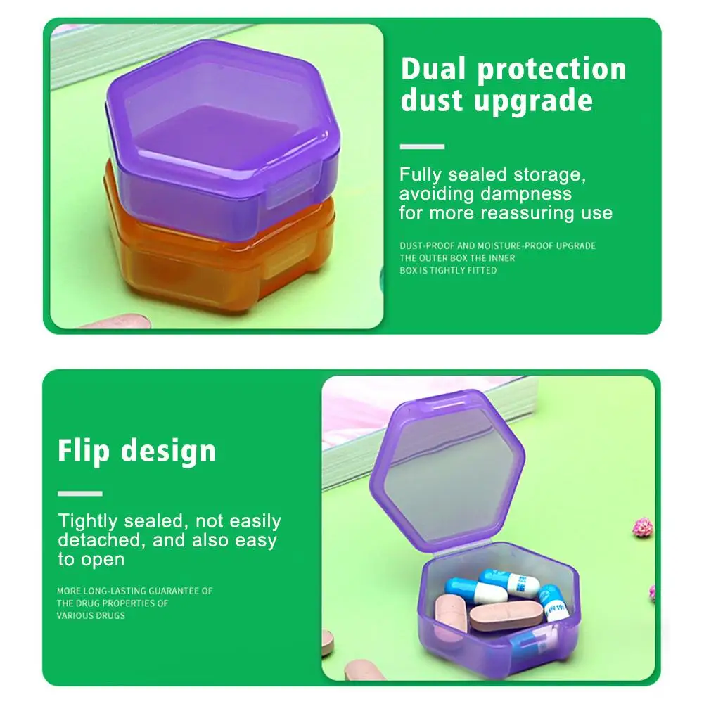 3 Pcs Portable Small Pill Box Daily Mini Pill Organizer Travel Pocket Carry With You Portable Medicine Storage Box
