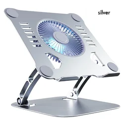 Aluminum Laptop Stand with Cooling Fan Ergonomic Notebook Foldable Cooler Laptop Adjustable Aluminum Laptop Stand