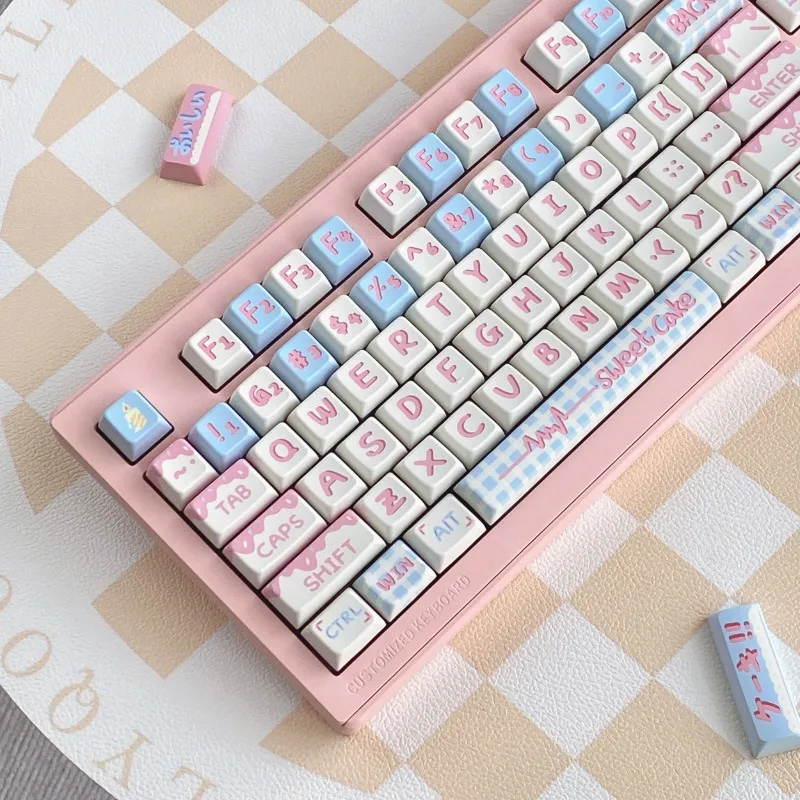 Original Cake Theme Keycaps PBT Five-sided Sublimation Keycaps MDA profile Custom Keycaps Mechanical Keyboard Accessories Gifts