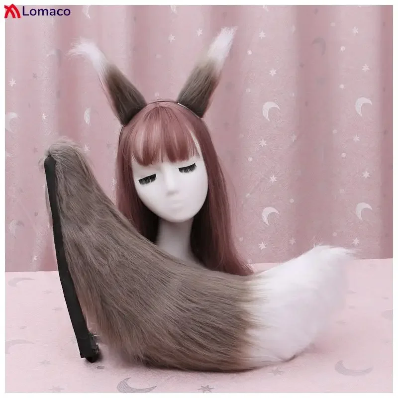 Frauen Sexy Schöne Lolita Plushy Fuchsschwanz Ohren Mädchen Plüsch Schwänze mit Gürtel Katze Ohr Haarnadeln Anime Cosplay Requisiten Spielzeug Zubehör