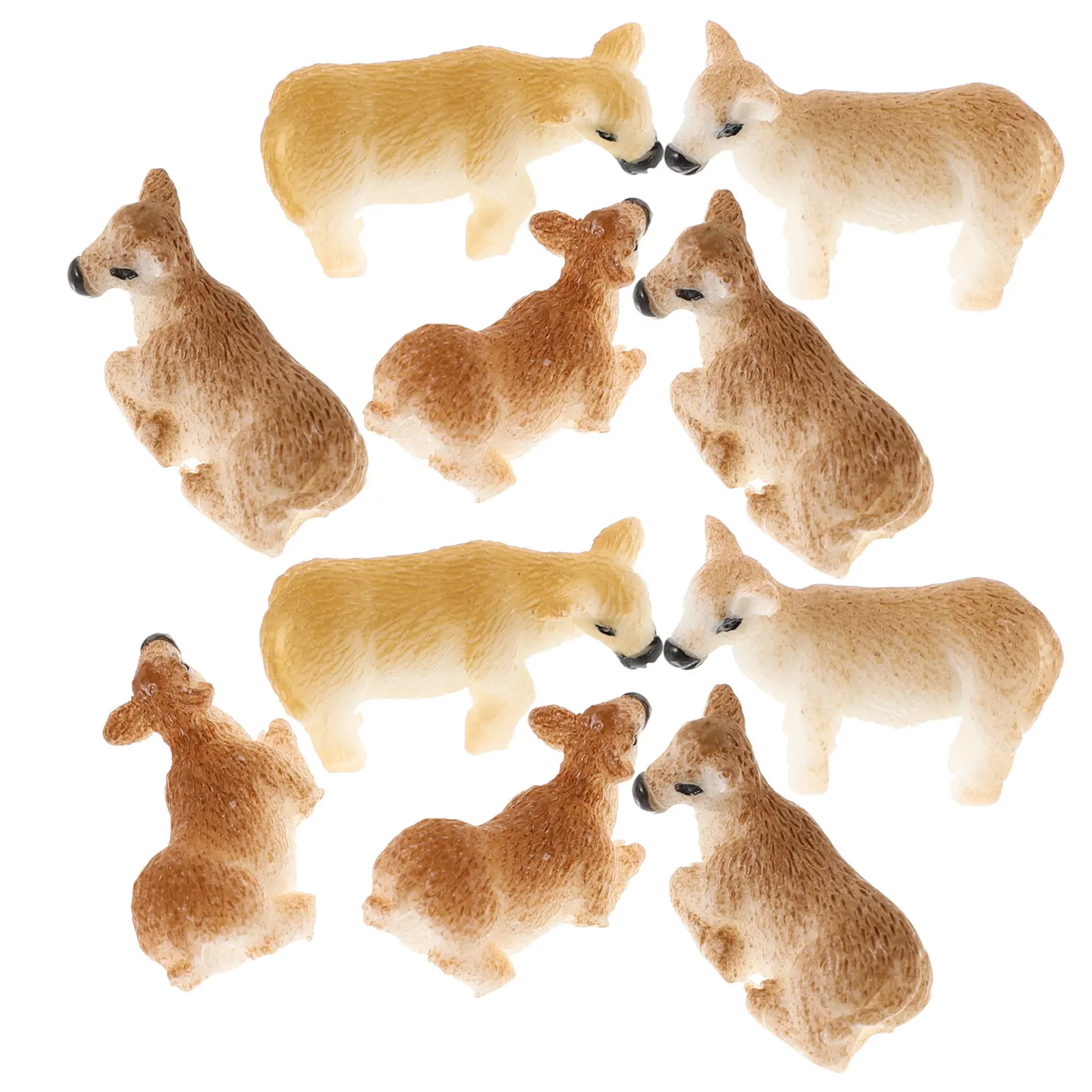 12Pcs Mini Resin Cow Small Garden Animal Decorations Landscape Supplies for Desktop Fairy Garden