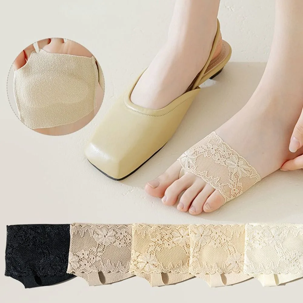 

Invisible Lace Forefoot Socks Mesh Cotton Half Palm Socks Short Solid Color Women Sock Slippers Spring