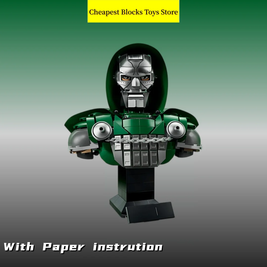 Building Blocks Bricks Christmas Toy for Family Decor Gift 379pcs Posable Masked Monarch Figure Movie Villain Bust Display Model