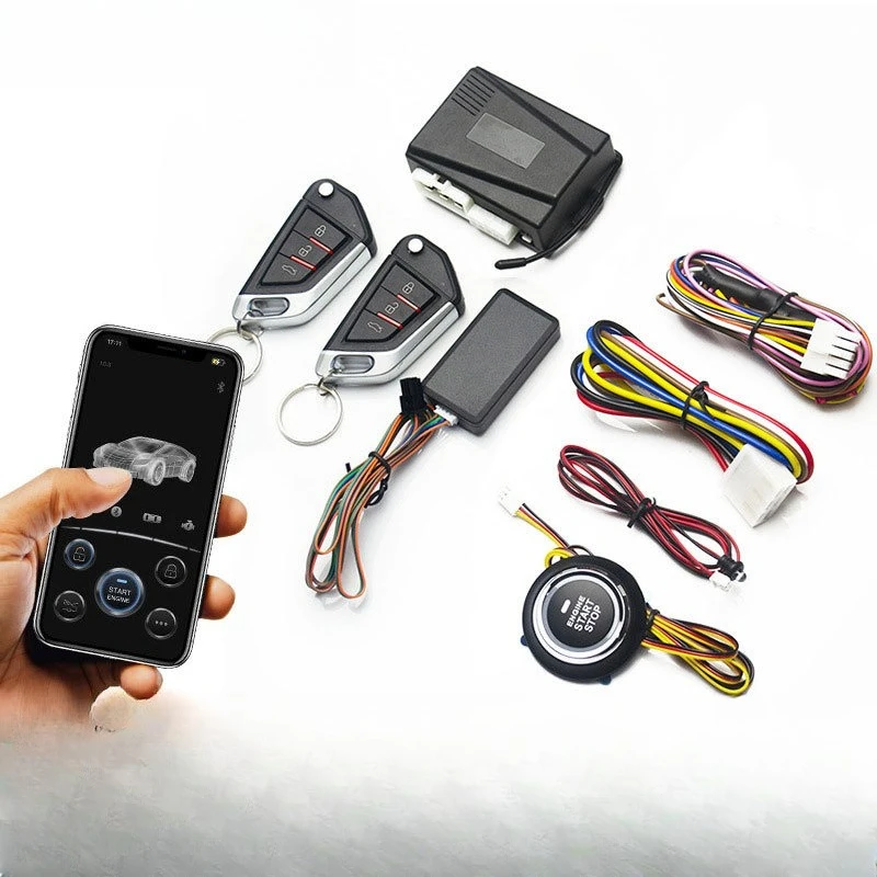 

Car 12V modification one-click start remote control car mobile phone Bluetooth app remote start one-way anti-theft alarm