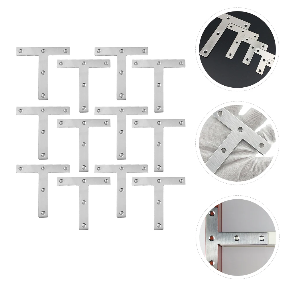

20pcs T Shape Flat Brace Stainless Steel Mending Plate Repair Fixing For Furniture Wood Table Chair Cabinet Shelf Bed Frame T