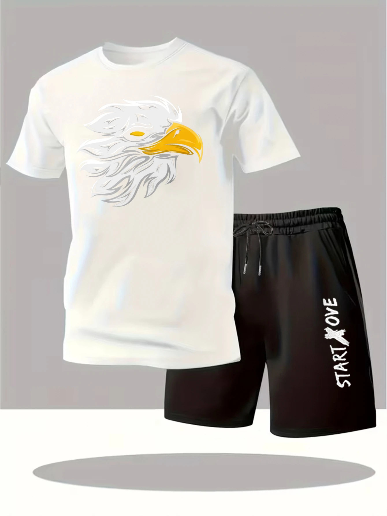 

Мужские комплекты 2025: Новинка! Модный спортивный костюм с принтом, комплект одежды, свитшот и шорты, мужской костюм с коротким рукавом, мужской комплект для спорта