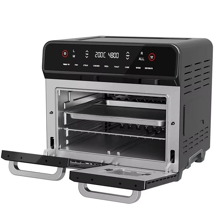 24L Large Air Fryer Microwave Electric Oven Combo XXL 1800W 10 in 1 Double Stainless Steel Air Fryer Oven with Rotisserie