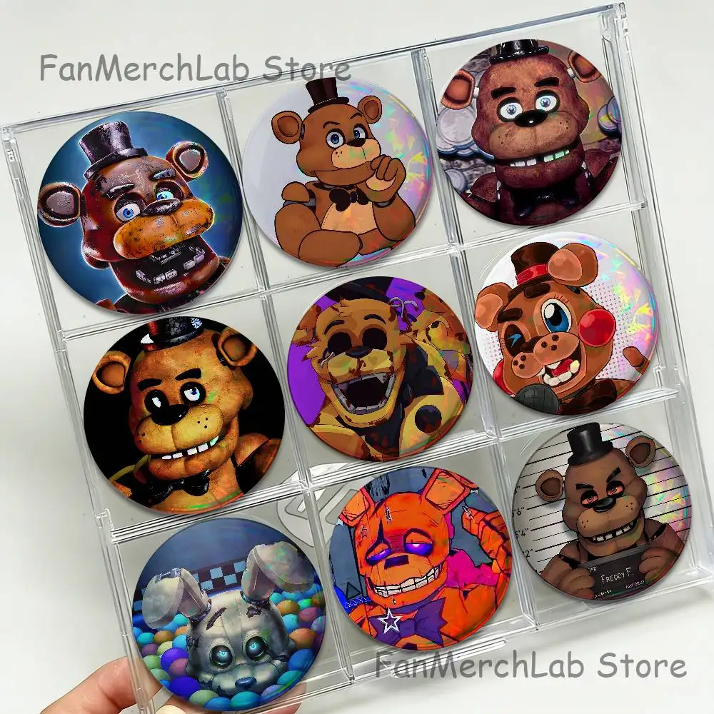 F-Freddy F-FazbearS Cartoon Anime Music Button Pin Brooch Jewelry Decoration Gift 22mm 32mm 44mm 58mm 75mm