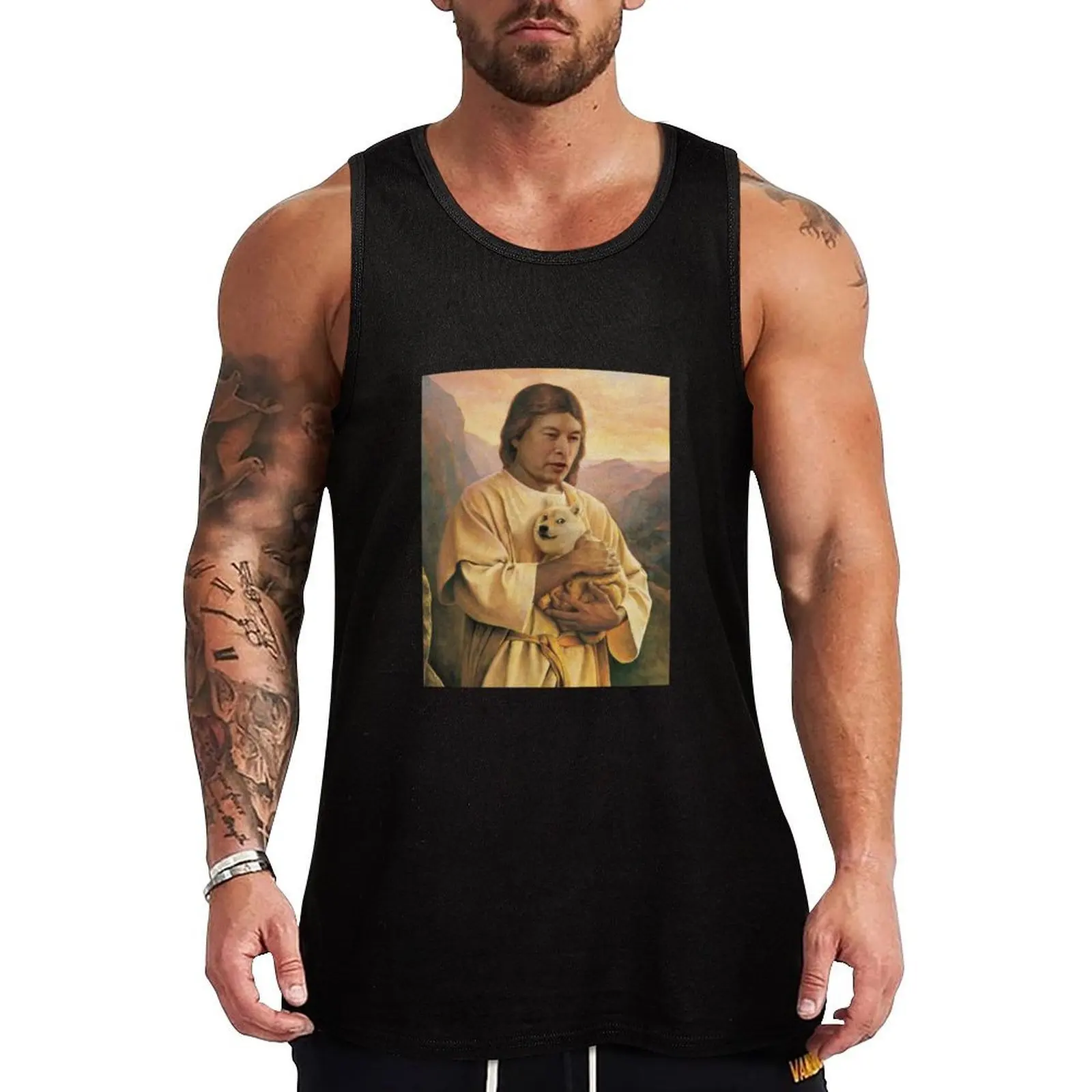 

Doge - Dogecoin - Doge coin - To The MOON! To MARS! Amen. Tank Top Vintage Print Tank Top Retro Graphic Sleeveless Tee