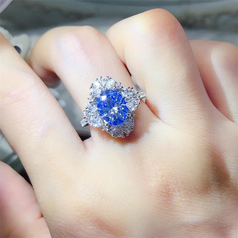 SACE GEMS GRA-zertifizierter 3CT-Moissanit-Ring VVS1 Lab-Diamant-Solitärring für Frauen, Verlobungsversprechen, Ehering-Schmuck