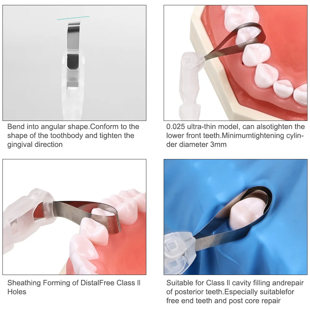 Dental Matrix System Sectional Contoured Matrice Roll Type Matrix Bands Retainer 180° Adjustable Dental Crown Materials