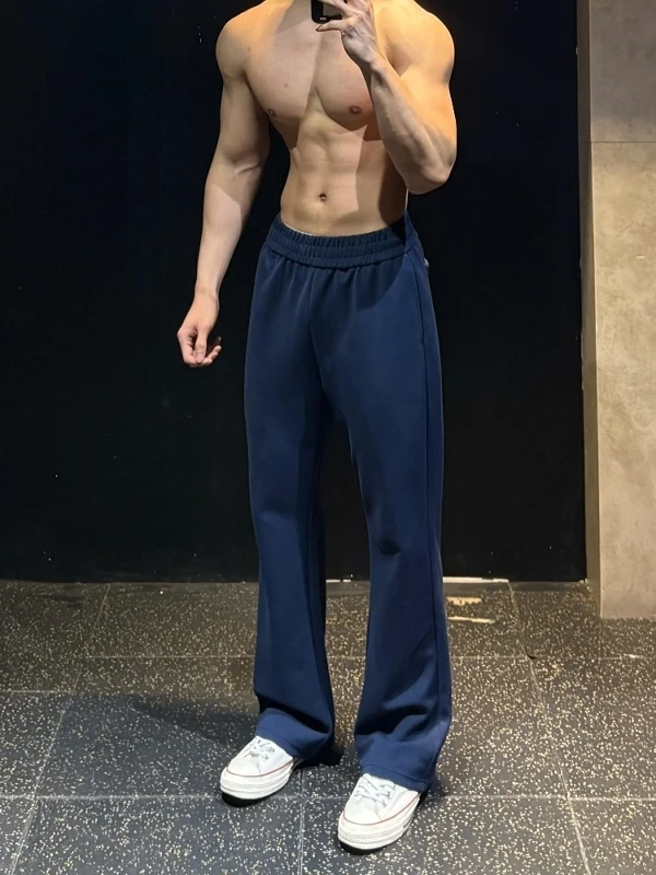 

Повседневные брюки American Sle, мужские свободные прямые брюки для тренировок, универсальные удобные брюки из полиэфирного волокна