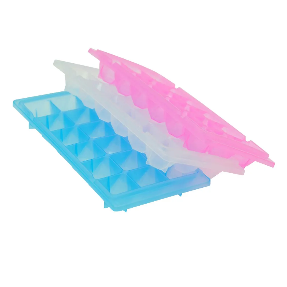 4Pcs 18-Cavity Cube Trays Food Grade Plastic Ice Molds for Summer DIY Treats Pudding Jelly Candy Maker