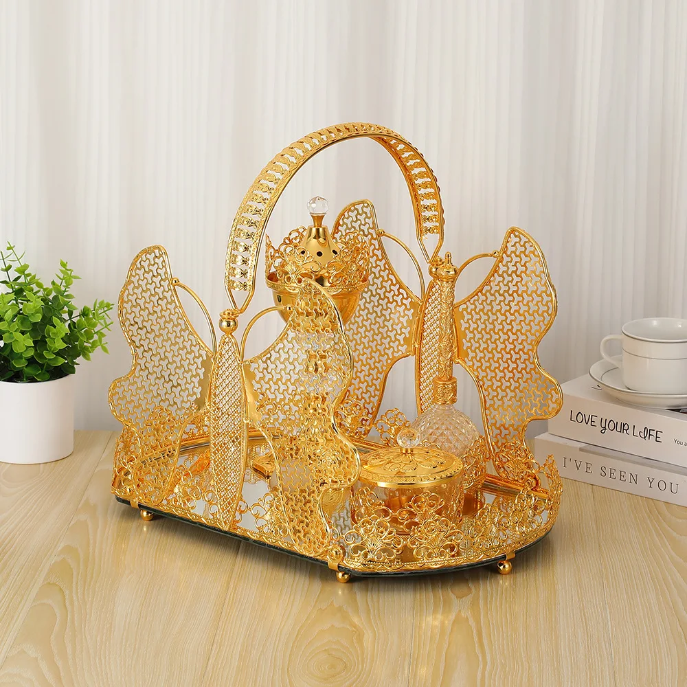 

European Classical Incense Burner Set, Retro Incense Burner Ornaments, Personalized Hand-held Butterfly Incense Burner.
