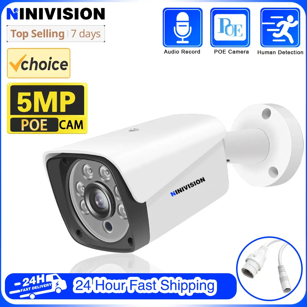 camera de vigilancia de seguranca impermeavel cctv smart home wired cam cctv ao ar livre poe 5mp ip rj45 h265 01