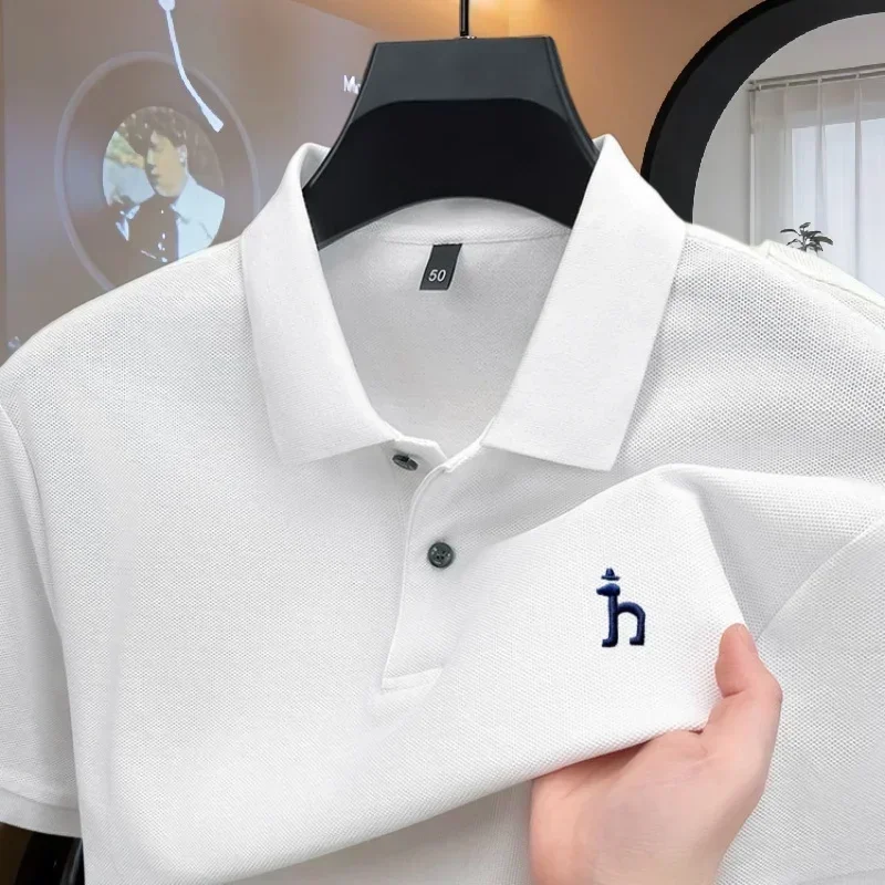 100% reine Baumwolle, hochwertiges Marken-Poloshirt für Herren, kurzärmelig, Sommermode, exquisit gesticktes Golf-Oberteil, lässiges T-Shirt. ﻿ – Detail 15