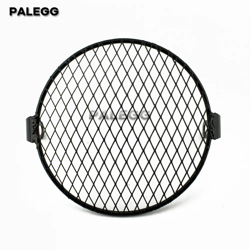 6.5 "دراجة نارية العلوي شبكة شواء الحرس الجبهة مصباح شبكة غطاء مصبغة حامي ل مقهى المتسابق كروزر غطاء المصباح