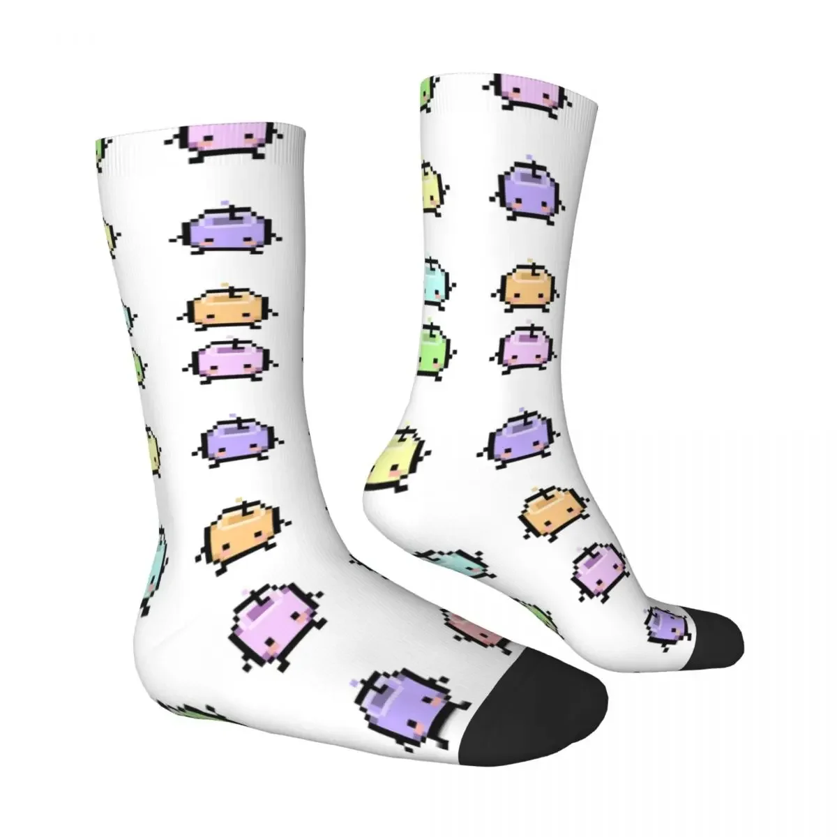 Stardew Valley Pastel Junimos Stockings Graphic Retro Socks Autumn Anti-Slip Socks Men Outdoor Sports Soft Breathable Socks