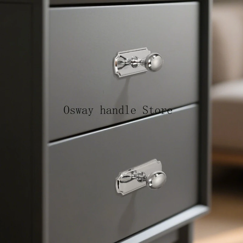 French light luxury handle bright silver wardrobe door cabinet drawer simple new Chinese single hole furniture small handle